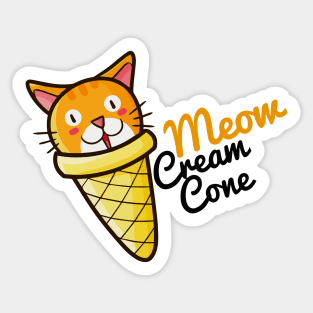 Meow Cream Cone Sticker